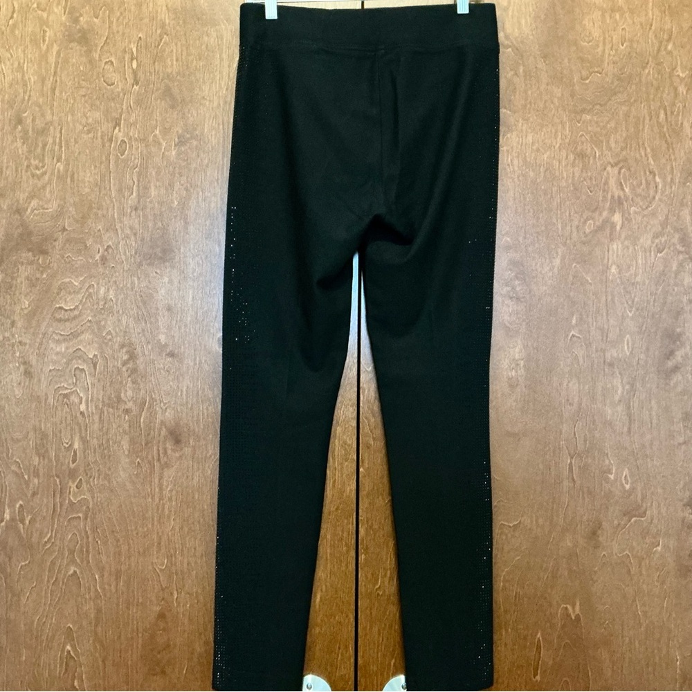 Ethyl Black Sparkly High Waist Pull On Pants Stretchy Glam Party Dressy Size 8 - Picture 5 of 10